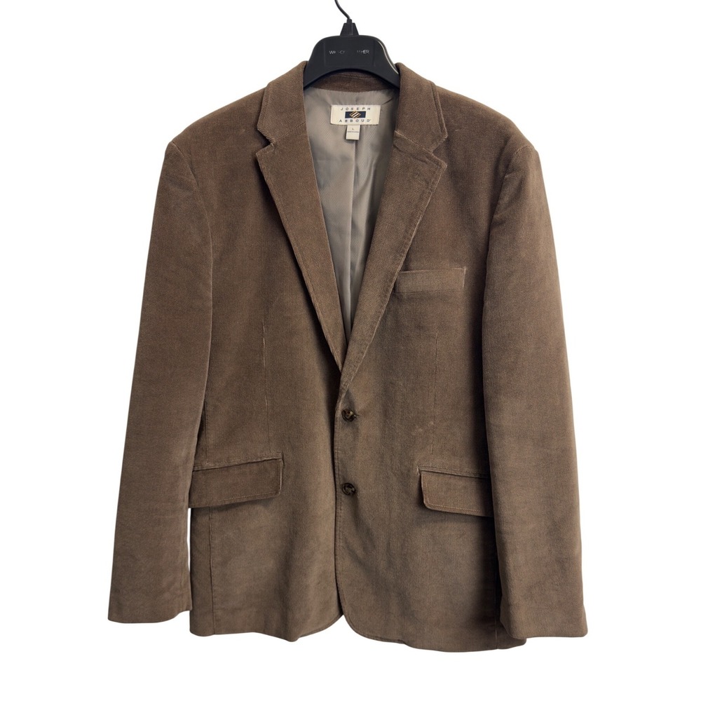 Joseph Abboud Mens‎ Brown Herringbone Corduroy Blazer Sport Coat Large 2-Button